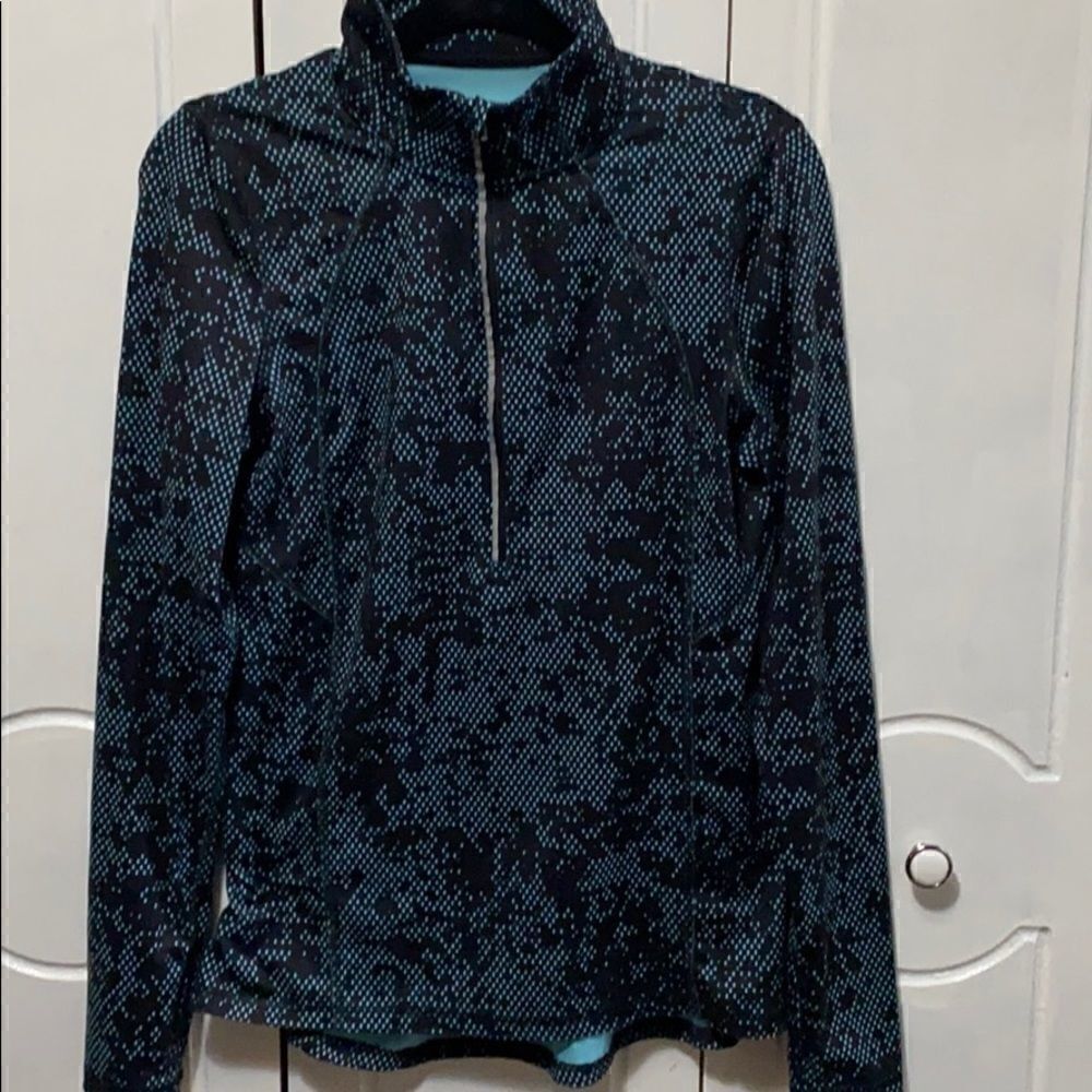 Champion Athletic Wear Top black/blue 3/4 zip M